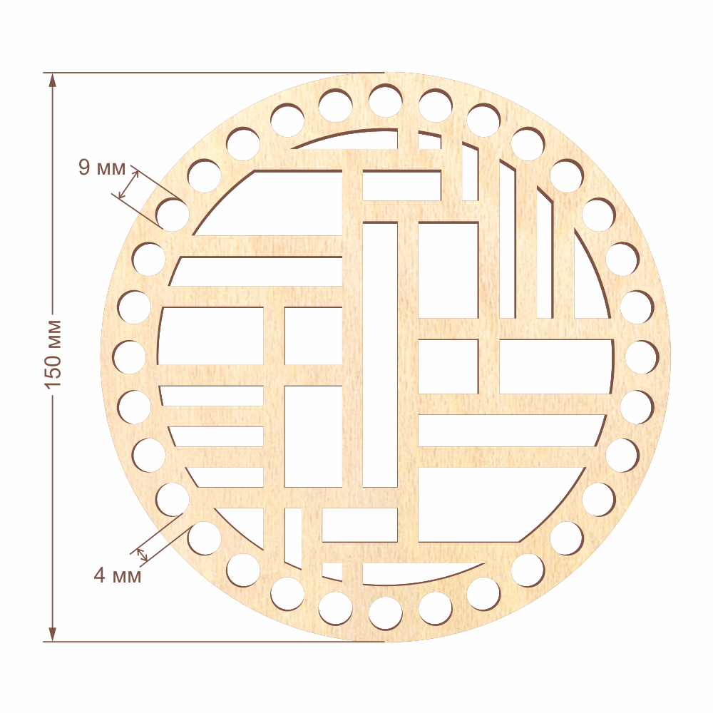 Резное донышко для корзины D=15 см, №07