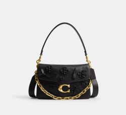 COACH СУМКА ЧЕРЕЗ ПЛЕЧО TABBY CHAIN С ЦВЕТОЧНЫМ ДЕКОРОМ, ЧЕРНЫЙ