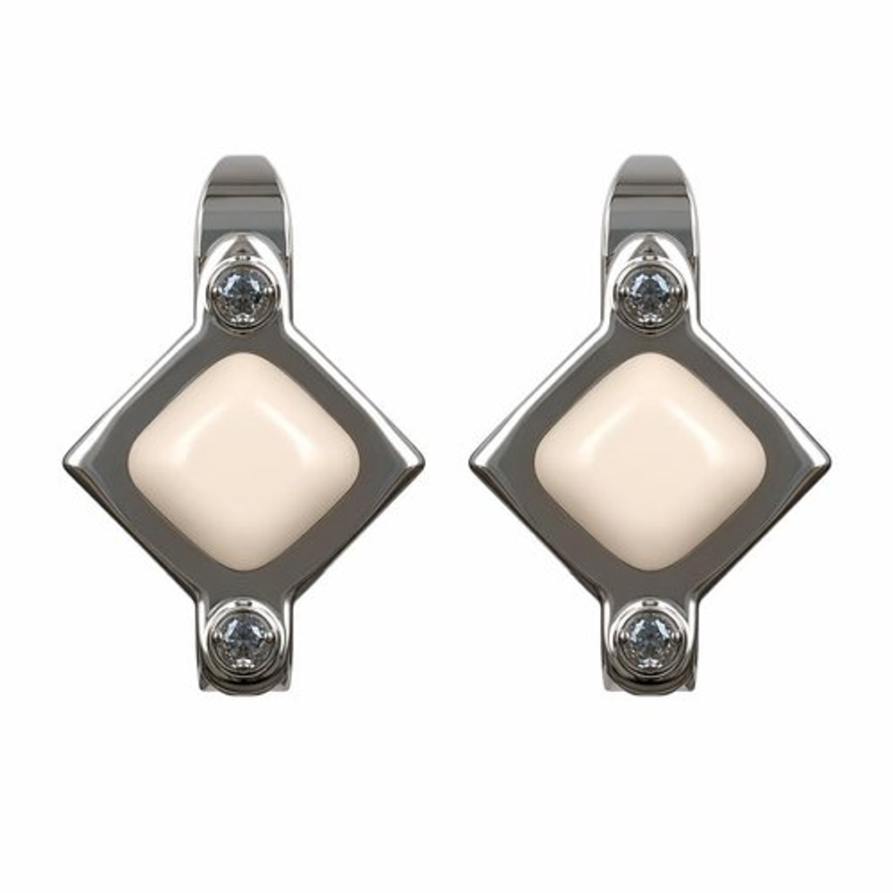 Серьги из серебра 925 пробы с мамонтовой костью