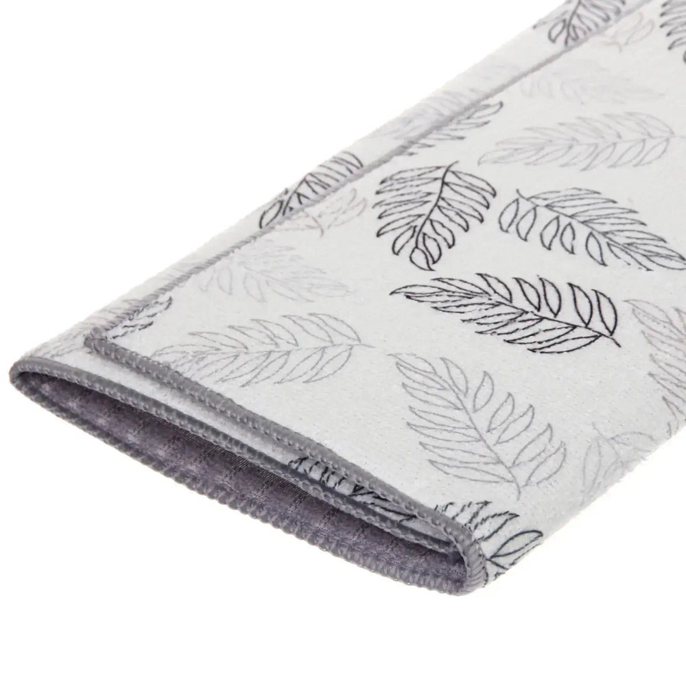 Коврик для сушки посуды 38*50см «Листья» белые