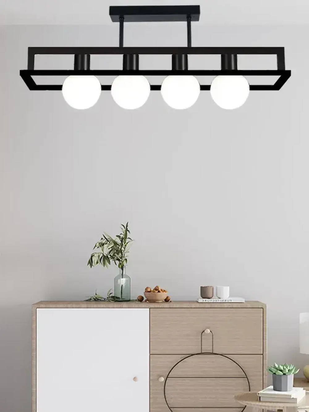 Люстра потолочная на кухню,в гостиную,светильник лофт,черный,E27,AYHOME