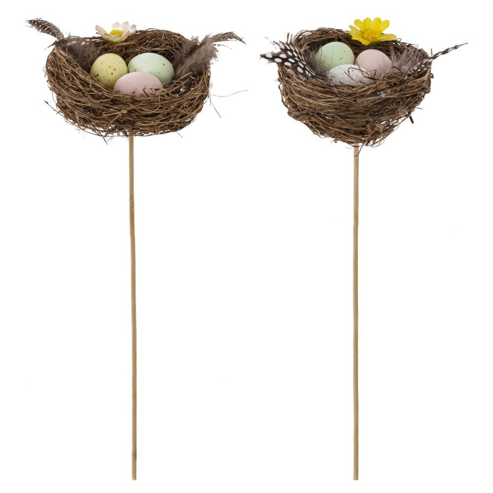 GAEM Изделие декоративное (вставка) "Гнездо пасхальное" (8*7*3) (блок 12 шт), L7 W7,5 H22 см, 2в.