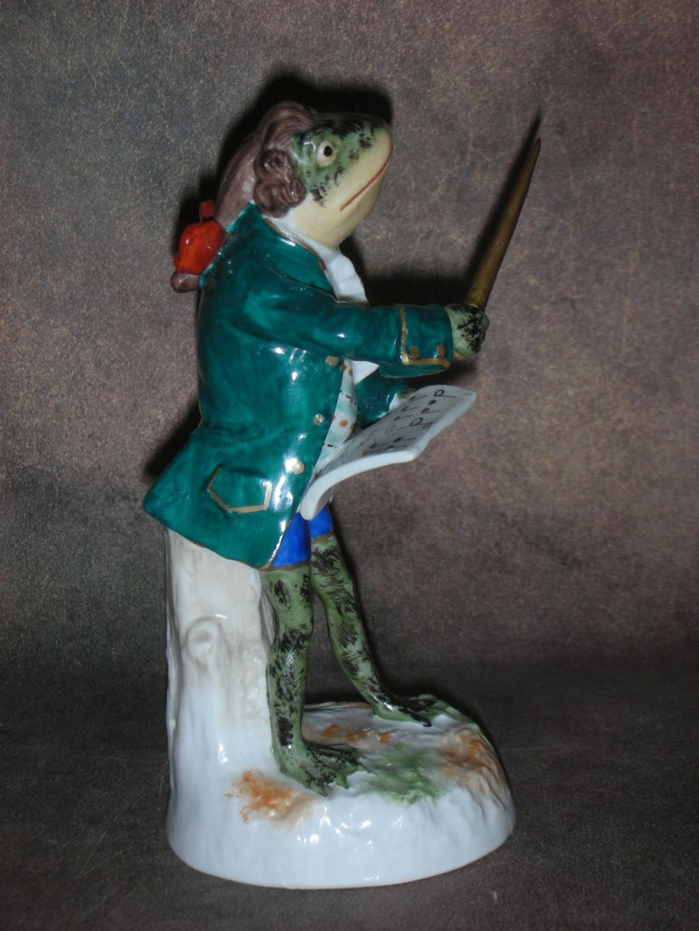 Статуэтка. Фарфор. Лягушка дирижёр. Sitzendorf. Германия