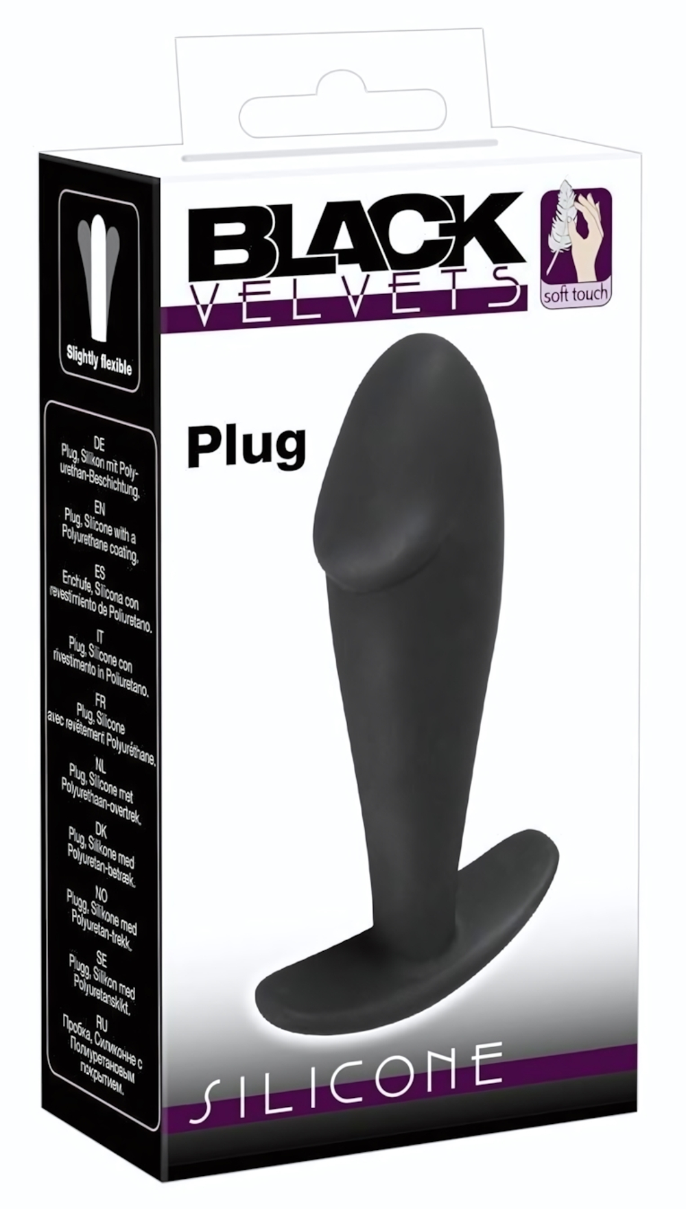 Черная фаллическая анальная втулка - 10 см. (Цвет: черный)