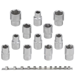 Набор головок 12пр. 1/2''6гр.(10-19,22,24мм), на планке RockForce##Rock FORCE RF-4121-5