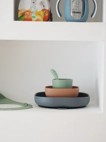 Набор посуды Beaba Coffrey Repas Silicone Mineral