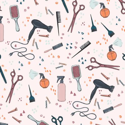 профессия - парикмахер! на розовом фоне