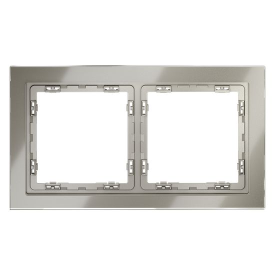 Рамка стеклянная VOLTUM S70 на 2 поста, (шелк, стекло)