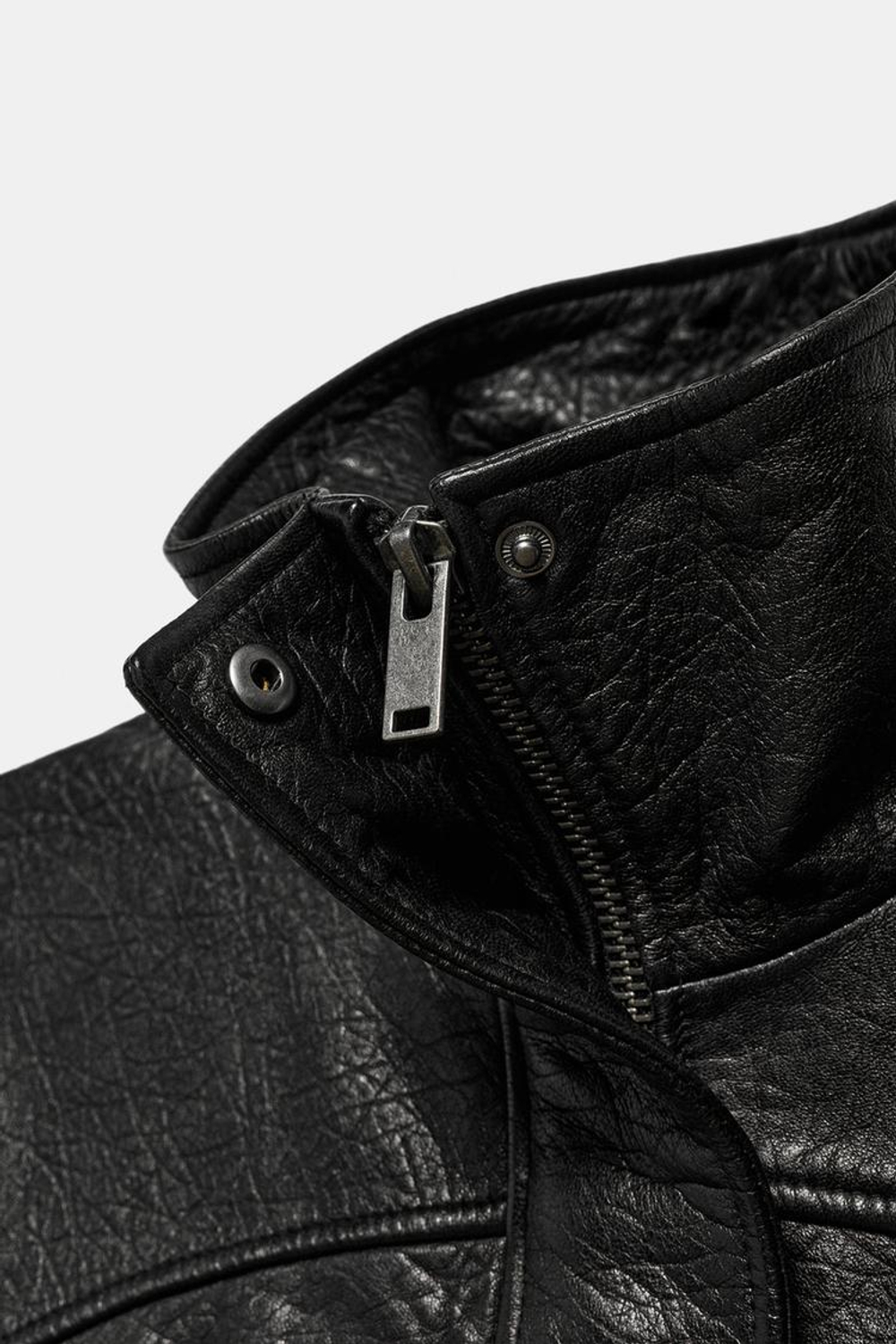 ZARA КУРТКА OVERSIZE ИЗ 100% КОЖИ, ЧЕРНЫЙ