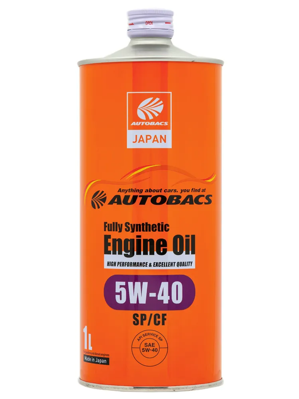 Моторное масло Autobacs Engine Oil 5W-40, SP/CF, синтетическое, 1 л