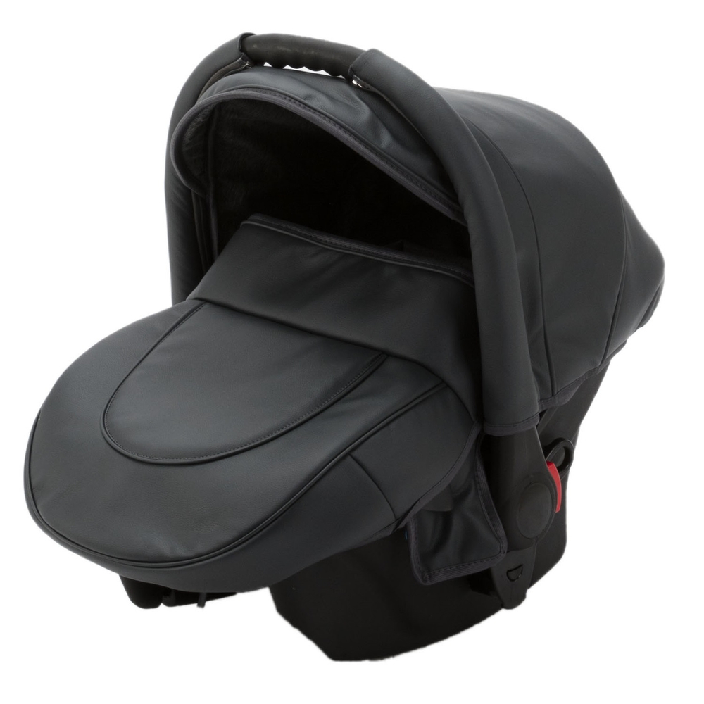 Детская универсальная коляска Adamex BIBIONE Deluxe SA-5 (3в1) - Тёмно-серая эко-кожа