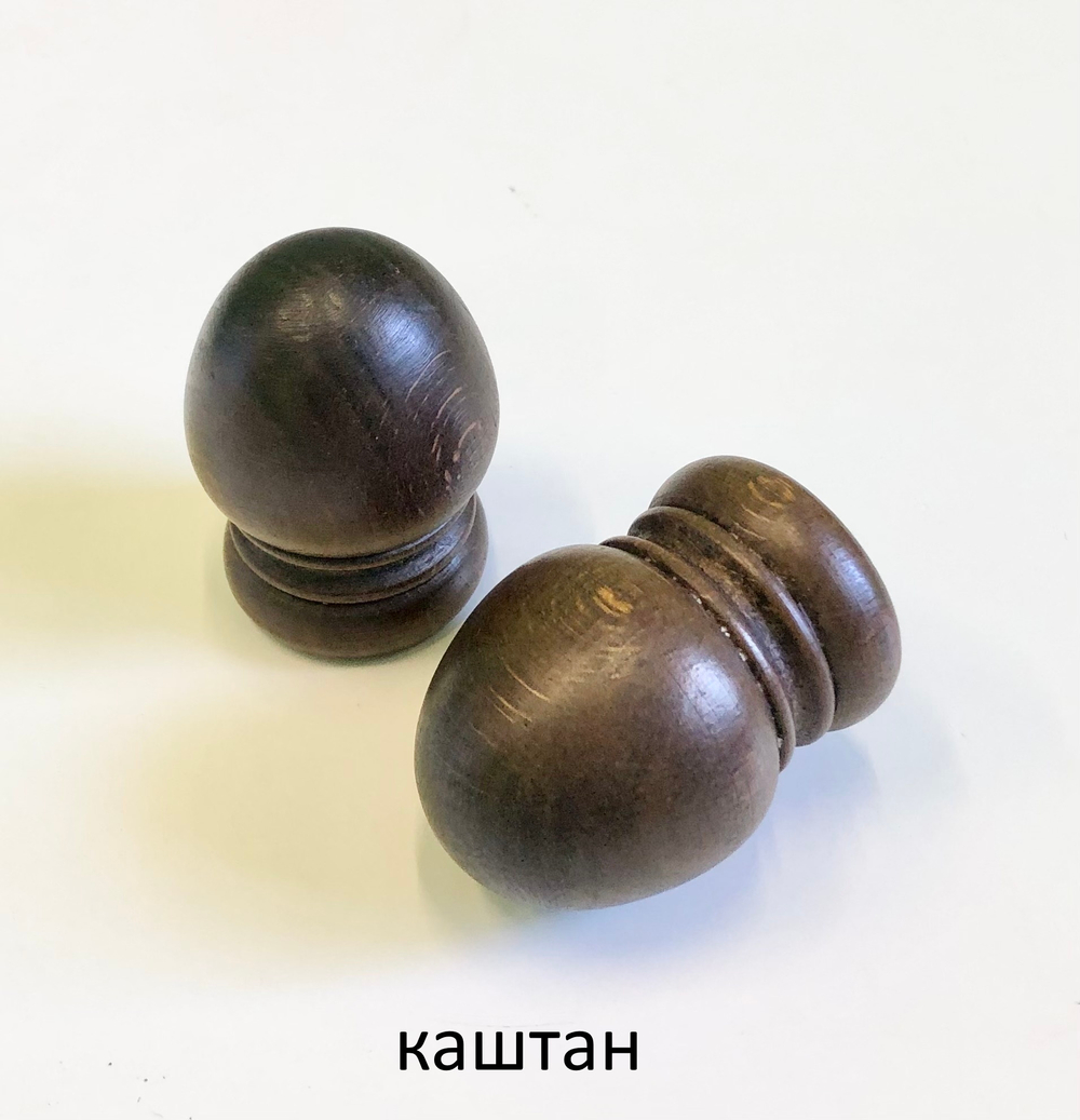 Наконечник деревянный Кос d28 мм, цвет каштан