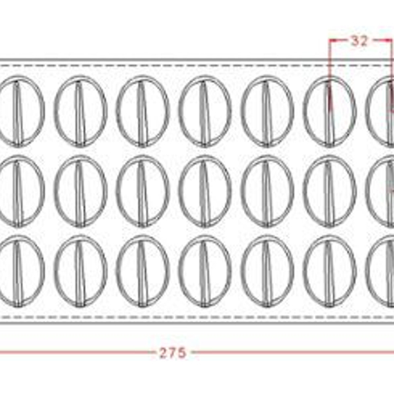 105 | Форма для шоколадных конфет &quot;Зерно&quot; (275*135мм)