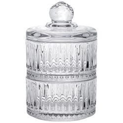 ЕМКОСТЬ ДЛЯ ХРАНЕНИЯ LEFARD С КРЫШКОЙ 2 ЯРУСА "LINES" 8*14 СМ, 180 МЛ (КАЖДАЯ)