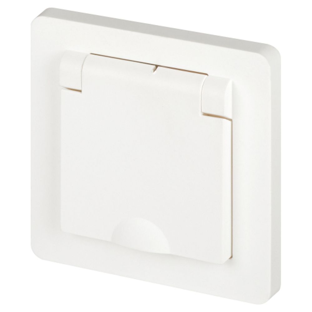 Розетка Intro Style 7-203-01 с заземлением 2P+E Schuko с крышкой 16А-250В IP20 СУ белый