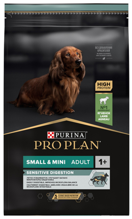 ProPlan 3кг Small & Mini Sensitive Digestion Сухой корм для собак малых пород с чувст.пищеварением Ягненок