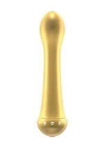 Вибратор с кристаллами The Diamond Gold - 16,5 см. (Цвет: золото)