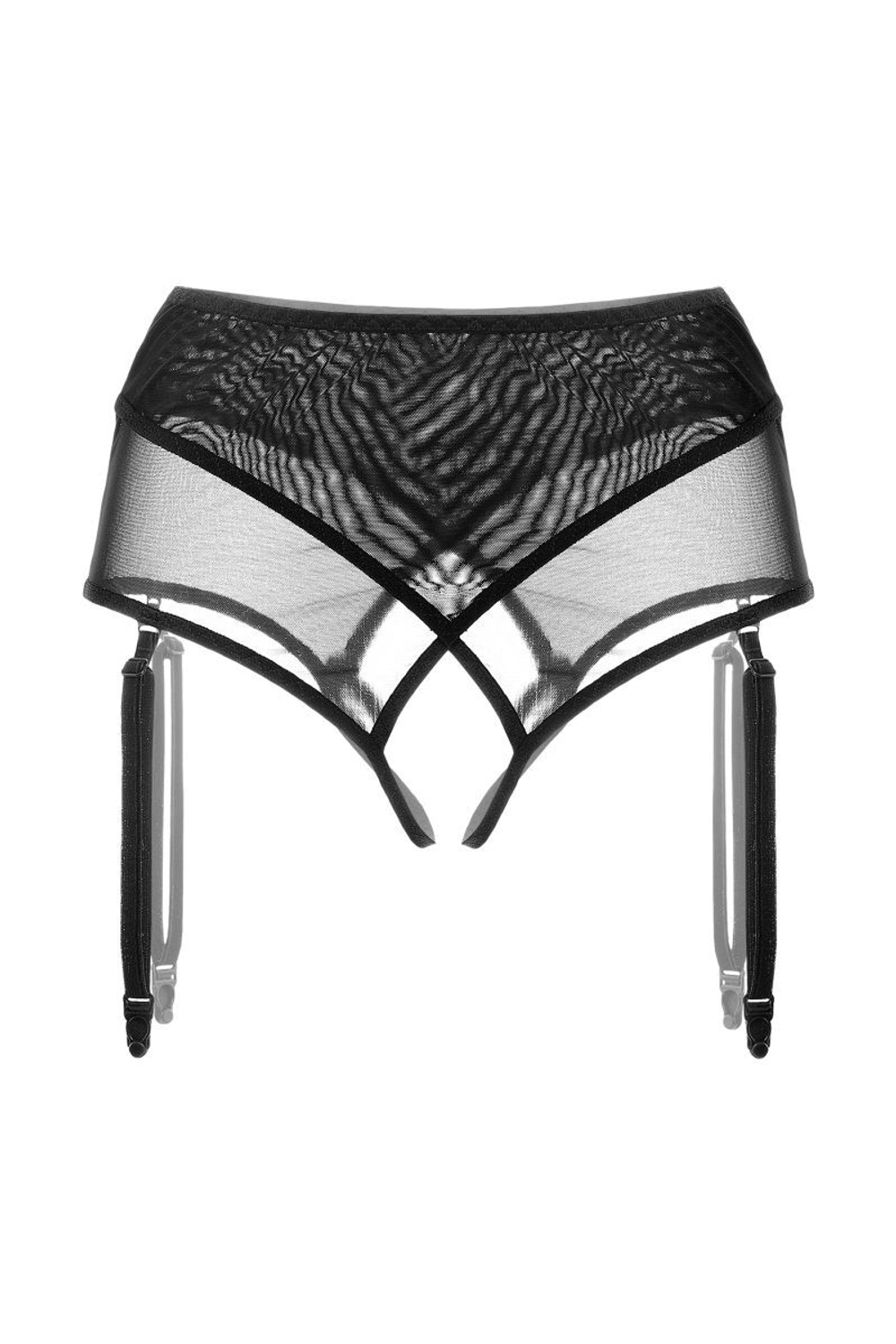 Эротические трусики-пояс для чулок Pliability с высокой посадкой (Размер: 50-52) (Цвет: черный)