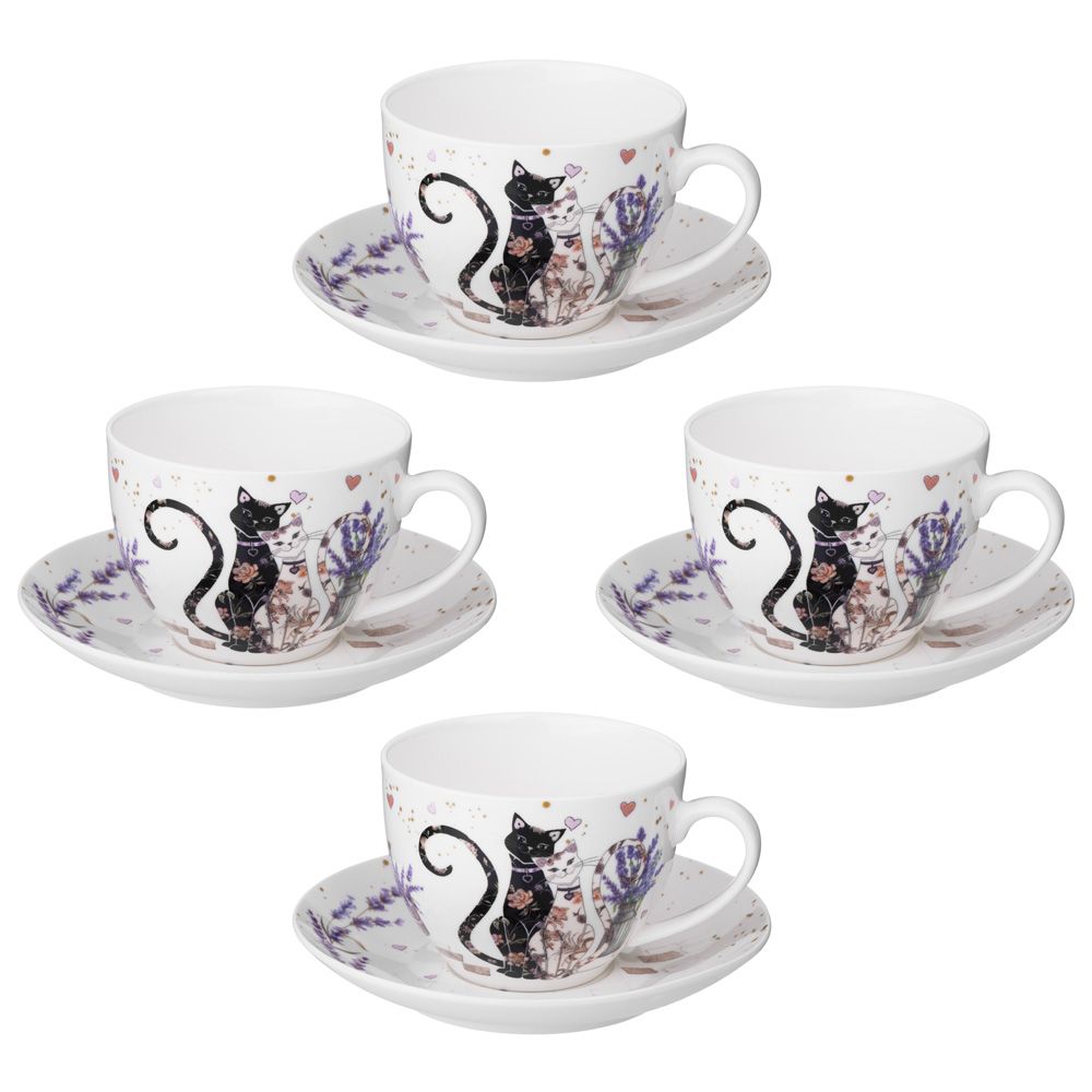 ЧАЙНЫЙ НАБОР LEFARD "ЛАВАНДОВЫЕ КОТЫ" НА 2 ПЕР. 4 ПР. 275 МЛ (КОР=16НАБ.)