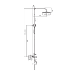 Душевая система 35k F2429 FRAP лейка "Тропич. душ" (D230мм, черный, латунь)