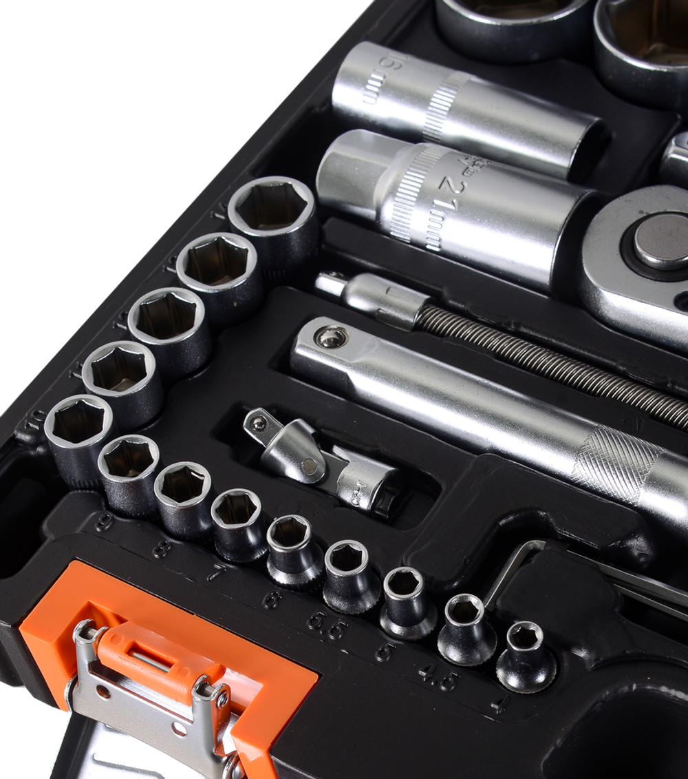 Набор инструментов, 1/2" , 1/4" , CrV, пластиковый кейс 94 предмета Вихрь