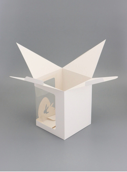 Коробка для десерта, упаковка кондитерская, белая, 18×18×23 см