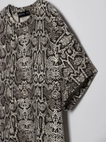 Футболка для девочки оверсайз, принт питон