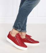 Кожаные кроссовки logoball/slogan lav Giuseppe Zanotti - красный(RM30036)