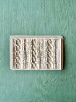 Молд силиконовый для творчества "Вязание с Косами"/ Форма для текстуры, коврик для лепки из полимерной глины, для мыла и воска