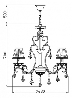 Люстра на штанге Maytoni ARM288-05-G
