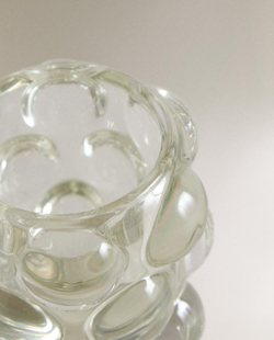 ZARA HOME ПОДСВЕЧНИК С ДЕТАЛЯМИ СФЕРИЧЕСКОЙ ФОРМЫ, ПРОЗРАЧНЫЙ