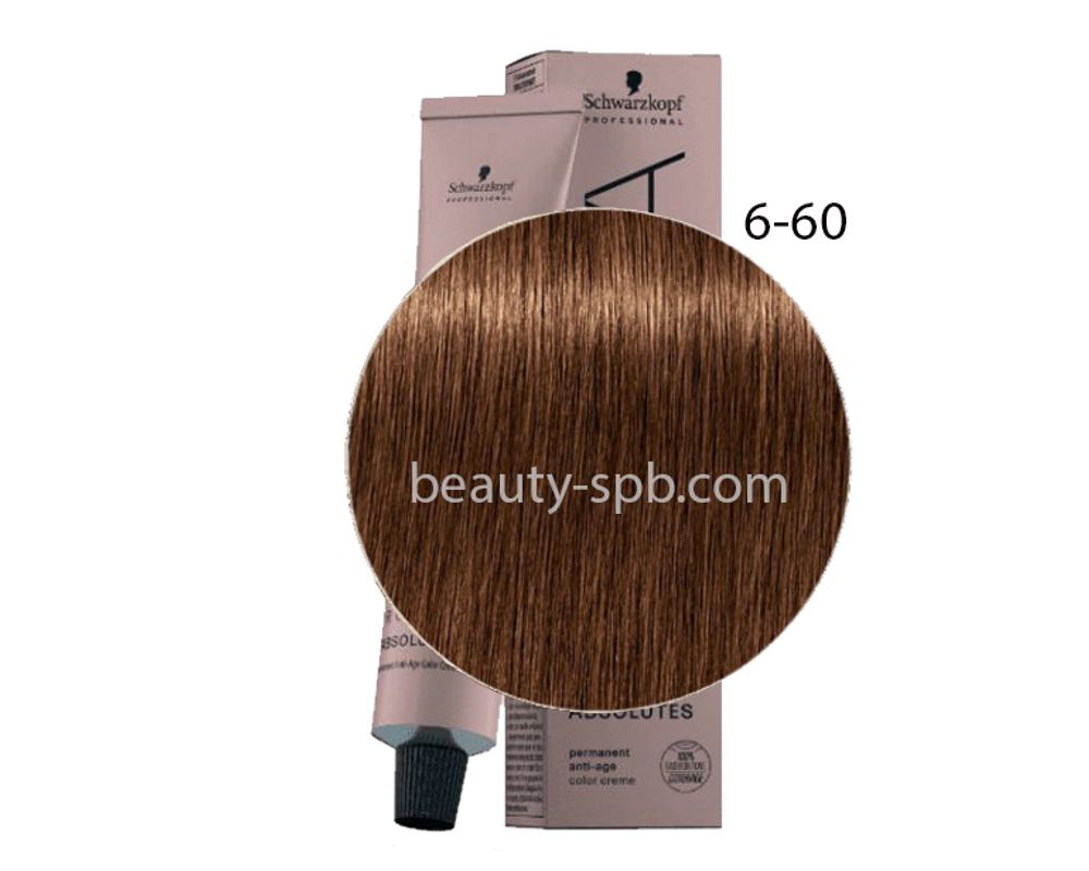 Schwarzkopf Professional краска для волос Игора Absolutes тон 6-60 Темный русый шоколадный натуральный 60мл