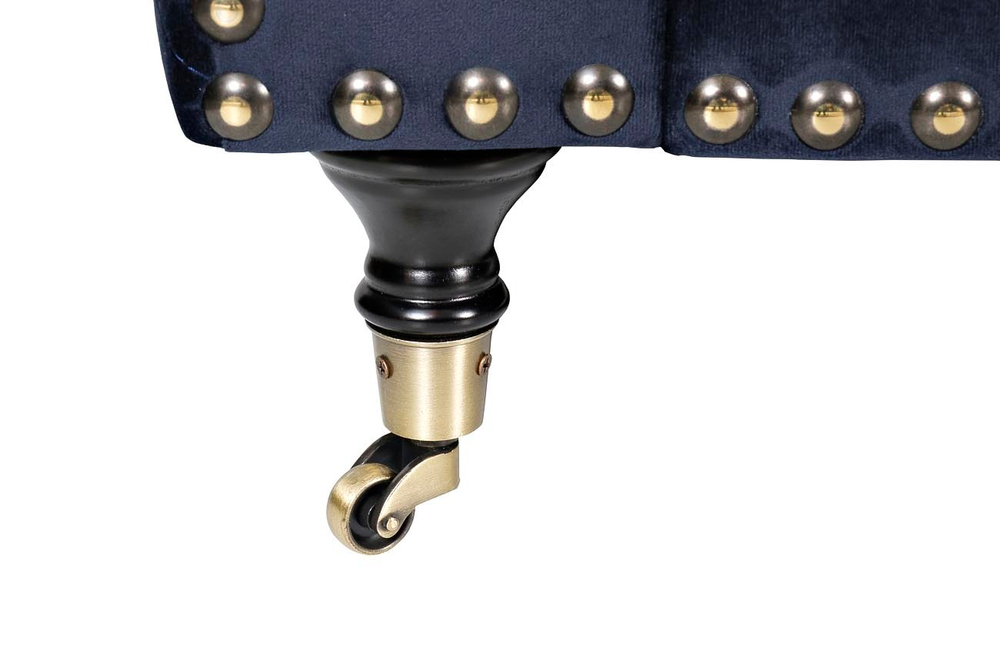 Диван трехместный Garda Decor SORRENTO-220-2K-Т.СИНИЙ-Bel18 ножки