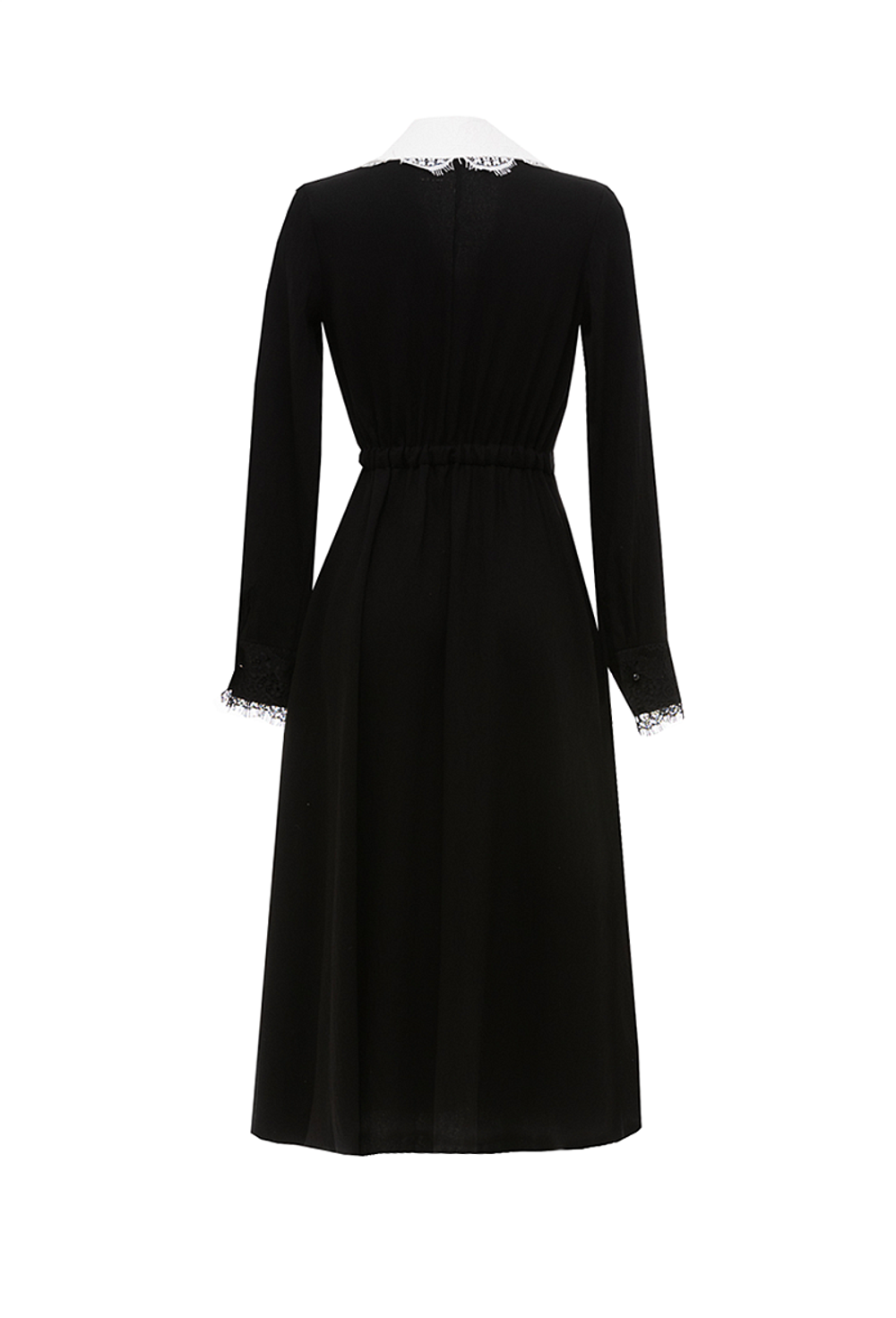 Платье с кружевными воротником и манжетами 03-01-24 FW