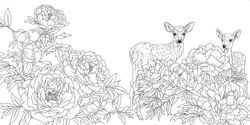 Gifts from animals Birth Moon Flower. Coloring Book