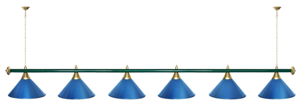 Лампа STARTBILLIARDS 6 пл. (плафоны золотые,штанга золотая,фурнитура золото)