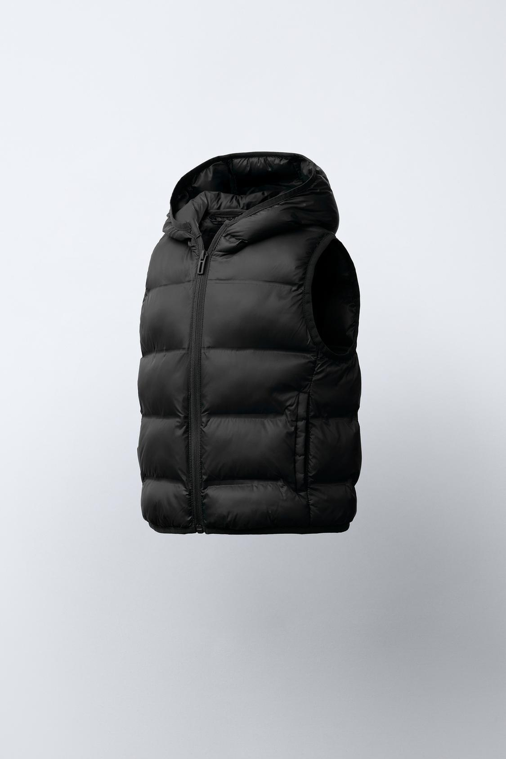 ZARA УЛЬТРАЛЕГКИЙ ЖИЛЕТ WATER REPELLENT, ЧЕРНЫЙ