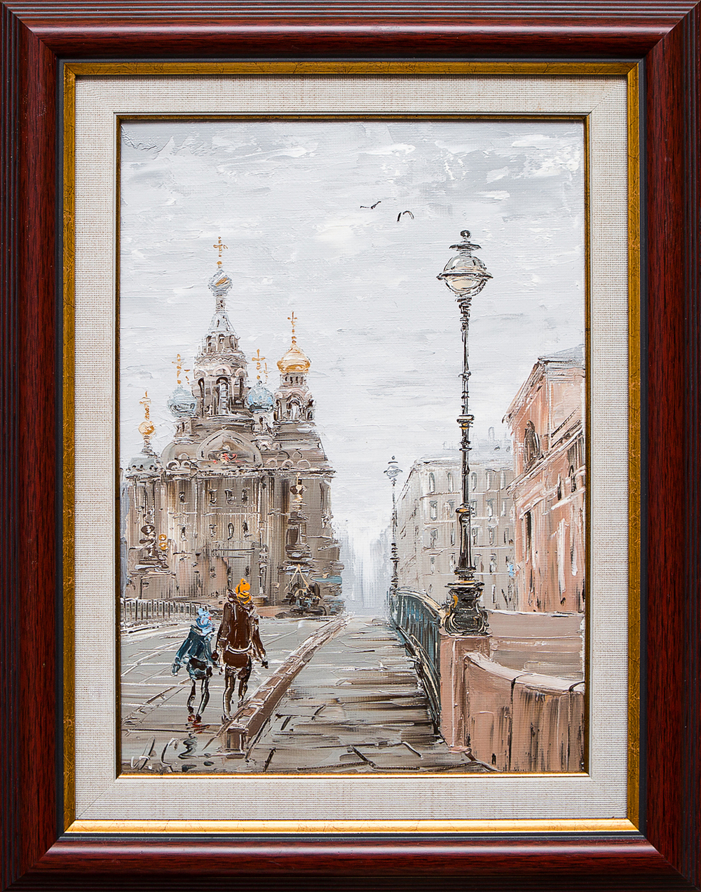 Картина маслом "Прогулка у Спаса-на-Крови" Стеняев