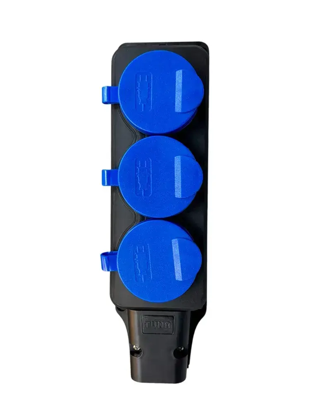 Колодка для удлинителя каучуковая 3 розетки / 16А / уличная, силовая с заземлением