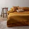 Комплект постельного белья изо льна и хлопка цвета карри из коллекции essential, 150х200 см
