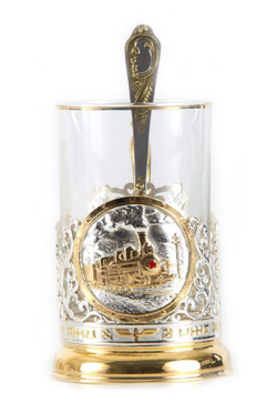 Подстаканник РЖД с позолотой