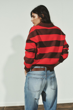 ZARA ТРИКОТАЖНОЕ ПОЛО В ПОЛОСКУ, ПОЛОСКИ