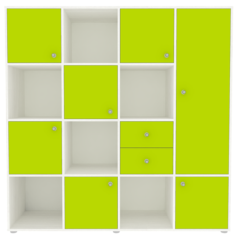 Стеллаж КарИВи Джери 2 Белое Дерево Лайм