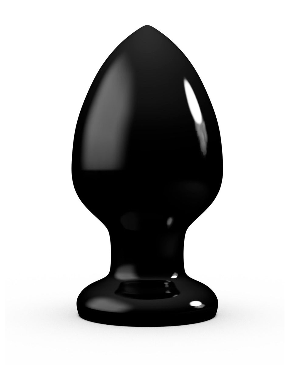 Черный анальный плаг Glide M - 10 см.