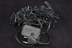 Светодиодная нить 7 м., 220V, 100 теплых белых LED ламп, контроллер, черный провод, Winner Light (ww.01.5B.100-)