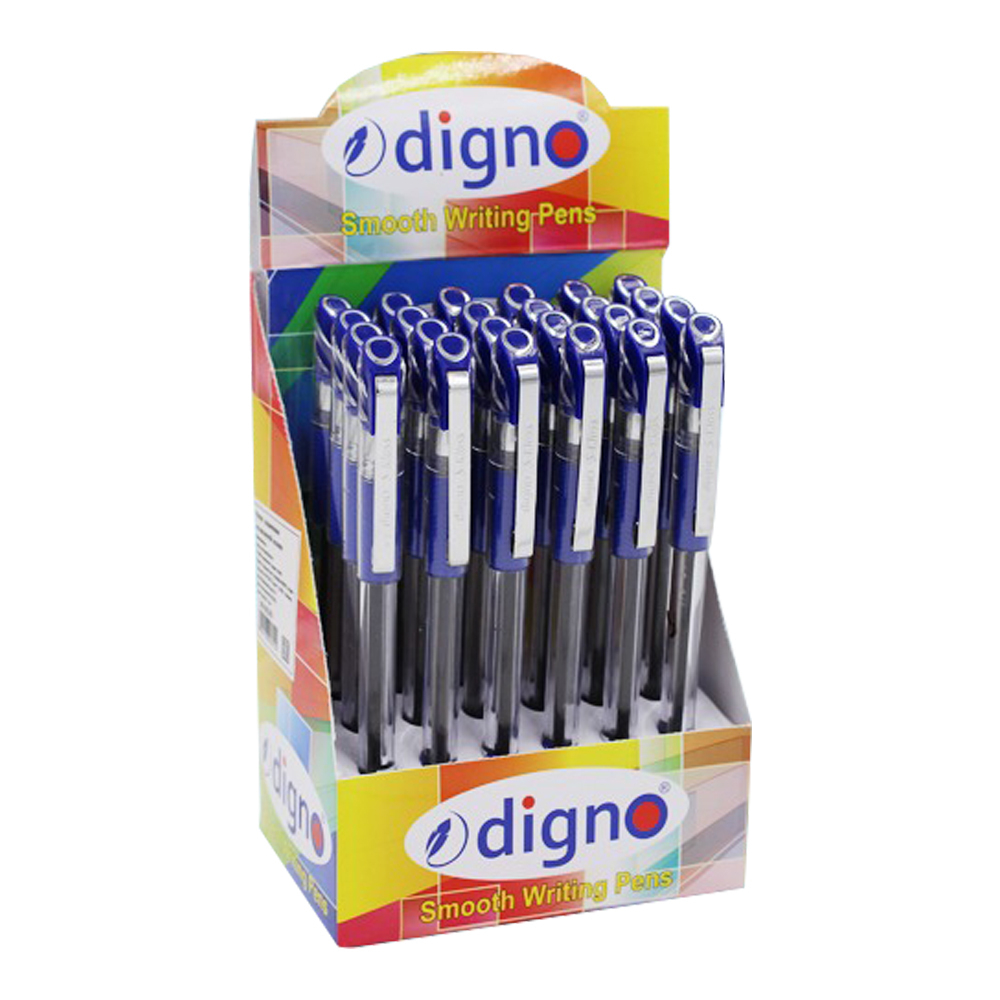 Ручка шариковая, масляная, Digno, синие чернила, серия "S-KLASS", прозрачный корпус, 24 шт
