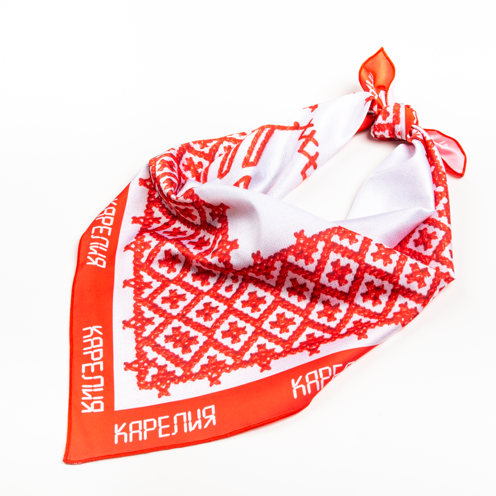 Шейный платок «Карельский орнамент», 70×70 см