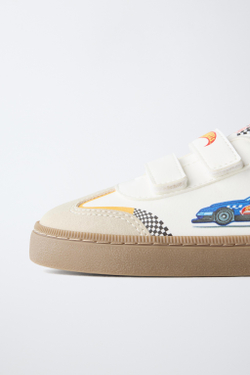 ZARA КРОССОВКИ HOT WHEELS©, БЕЛЫЙ