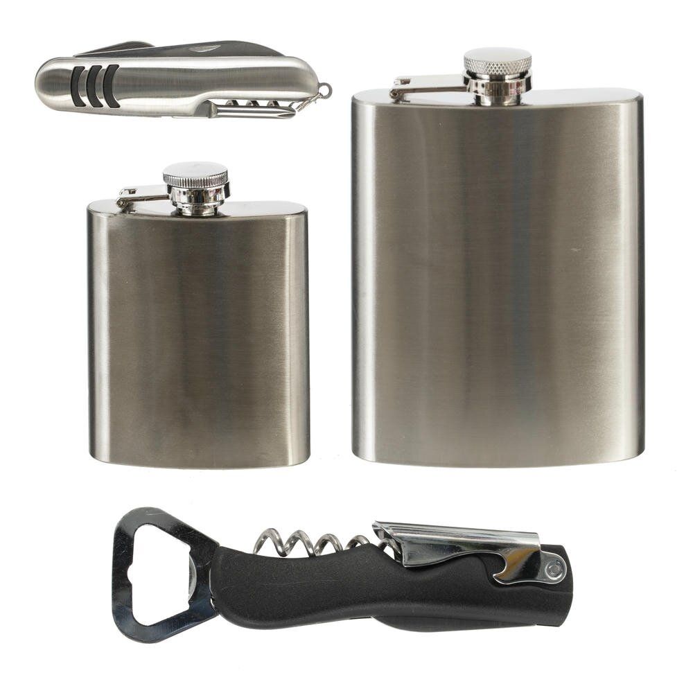 GAEM Набор для пикника 4 предм. (фляжка 220 мл, фляжка, 2 мультитула), L12 W65 H18,5 см