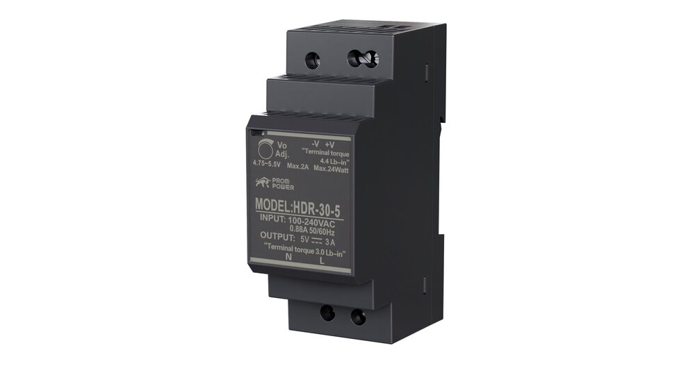 Источник питания PROMPOWER HDR-30-5, на вых. 5 В DC, 3А, 15Вт. Вх. 85-264В AC (120-370 В DC)